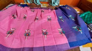 thread work saree