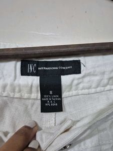 White Wide Leg Lenin Pants