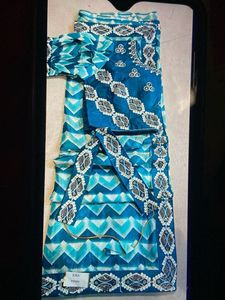 Blue Chevron Print Ethnic Ensemble
