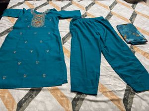 straight kurta set with dupatta