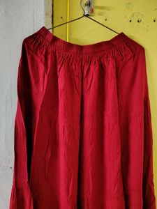 Red Maxi Skirt For Navratri Festival