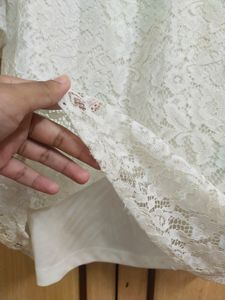 White Embroidered Cold Shoulder Top