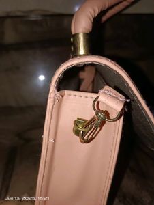 Blush Pink &#39;F&#39; Logo Top Handle Bag