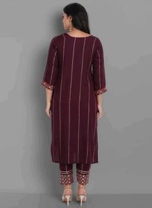 Elegant Plum Embroidered Salwar Kameez
