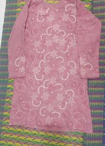 Pink Embroidered Kurta