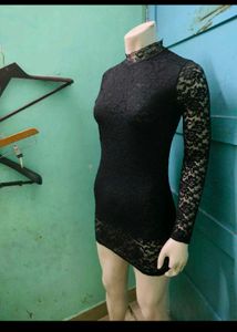Black Lace Mini Dress