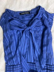 Anne Klein designer Blue Striped Dress