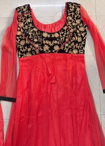 Padded Embroidered Anarkali Suit