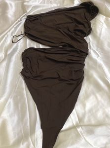 🤎 Zara Brown Cutout One Piece Swimsuit