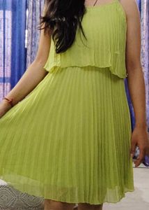 Partywere Lime Green A Line Dress