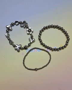 Chrome Bracelet Stack Set Of 3