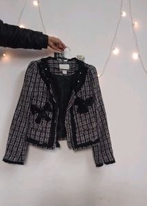 Tweed Jacket with Bows