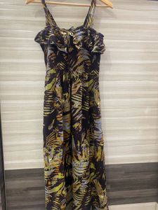 Tropical Print Ruffle Sundress