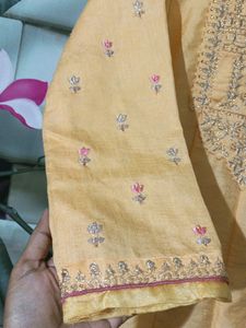 Yolk Yellow Colour Gown Wedding Season Sale