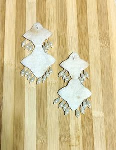 BEADED LONG DANGLER EARRINGS 🤍