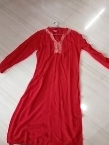 Size- M, Red Kurti