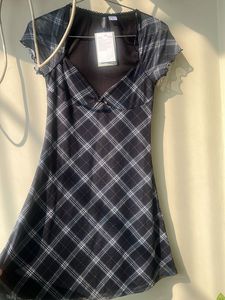 H&amp;M New Cute Plaid Mini Dress XS size