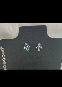 Pure Silver Necklace With Earings
