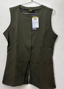 Olive Green Sleeveless Vest top