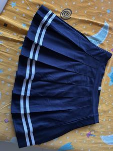Navy blue Pleated Skirt