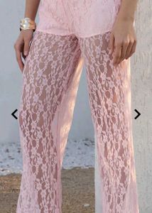 Pink Lace Flare Pants ( only Pant )