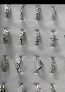 Sliver Plated Ring Combo Of 5
