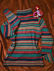 🎀Striped Turtleneck Sweater