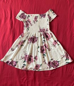 Off Shoulder Floral Printed Dress