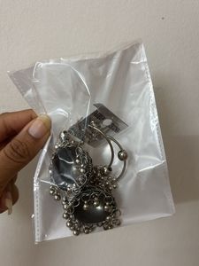 Silver Jhumka Earrings