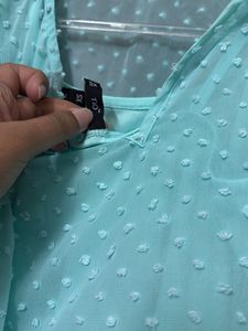 Aqua Ruffle Top