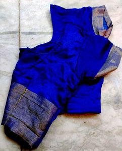 Poly Silk Blue Colour Blouse