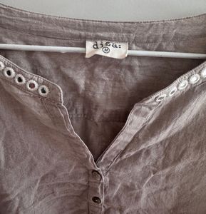 Elegant Taupe Cotton Kurta – Diza by Westside