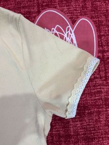 Zudio butteryellow Crop Top