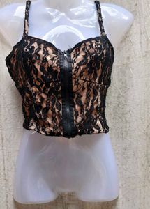 30277. Black Lace Crop Top