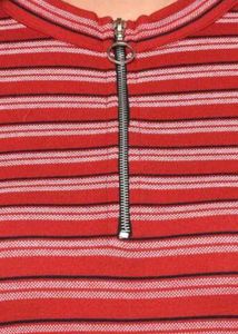 Red And White Striped Bodycon Dress.