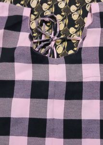 Pink &amp; Black Checkered Kurta