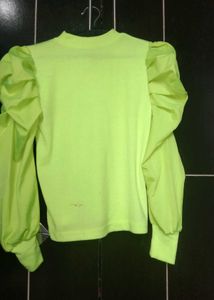 Green Puff Sleeve Top
