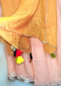 Peach Kurta Sharara Pant Set