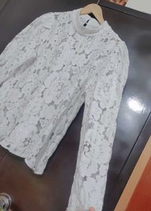 White Floral Lace Top For 36 Bust