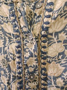 Fusion Mandarin Collar Floral Kurta