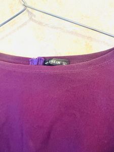 Floral Sleeve Purple Dress