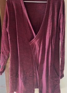 Burgundy Knit Cardigan shurg