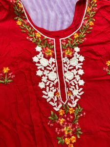 red embroidery suit