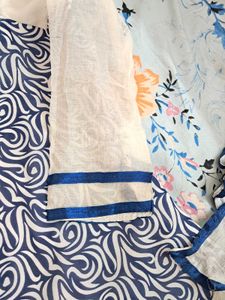 Blue &amp; White Salwar Kameez Dupatta