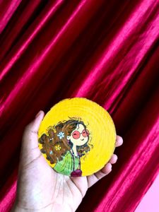 Hand-Painted Wooden Coaster