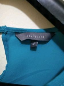 Teal Top with Sheer Detail