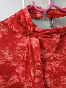 Red Tie-Dye Blouse