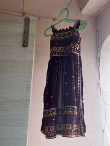 Embroidered Purple Dress
