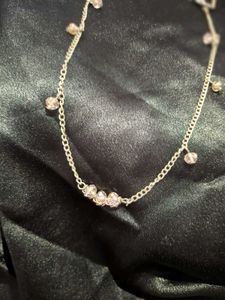 Silver Chain Necklace with Beaded Charms