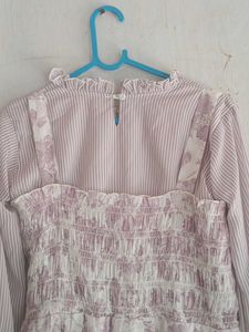 Lavender Stripe &amp; Floral Dress